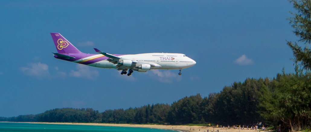 Planespotting Phuket, Thai Airways, Boeing 747-400