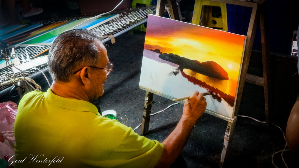 Maler in Thailand, Straßenkunst auf Phuket